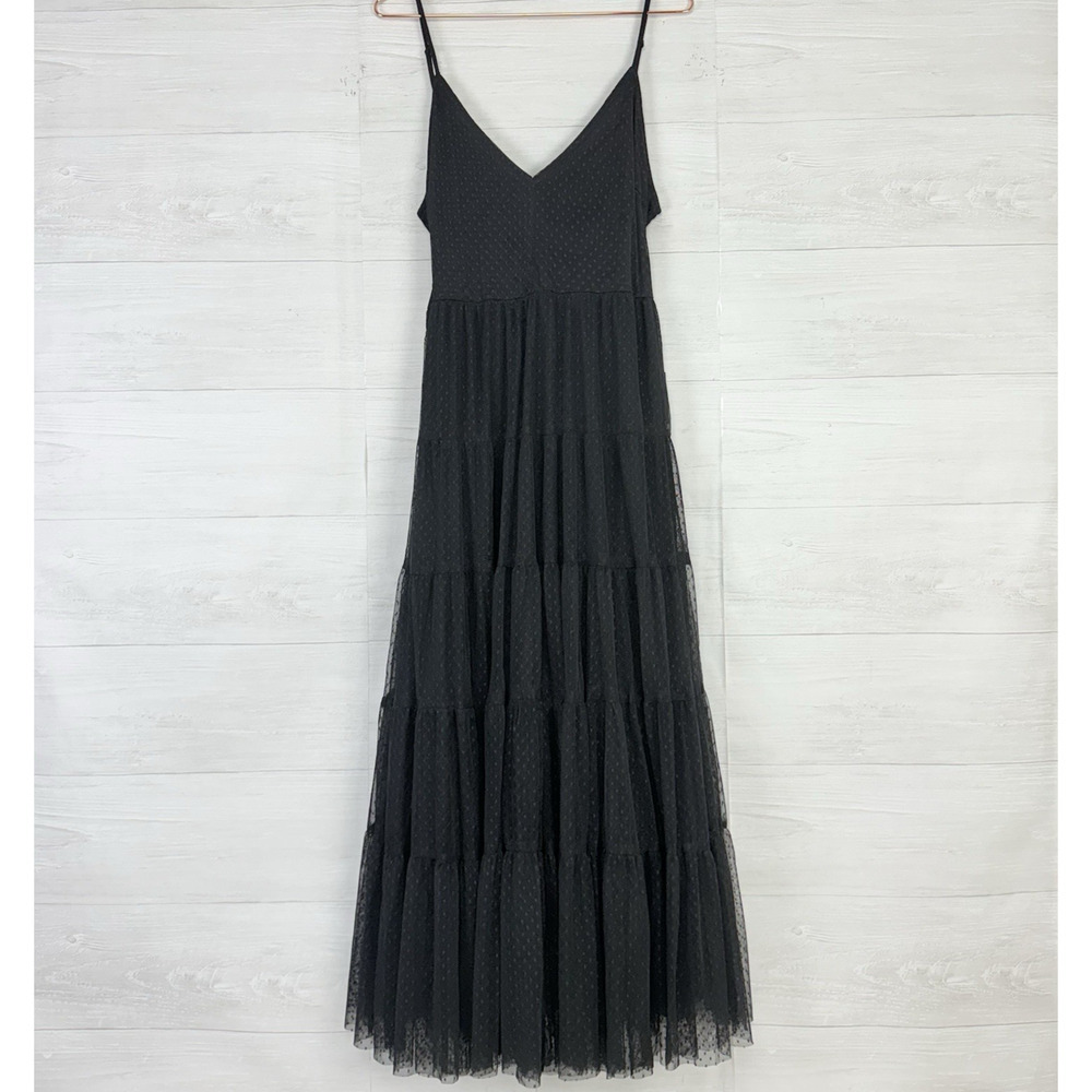 NWT Lulus Made to Be Magical Maxi‎ Dress XL Black Dotted Tulle Witchy Whimsygoth - Picture 3 of 16